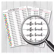 Coffee Break Planner Stickers for Diary Calendars, Journals and Scrapbooking