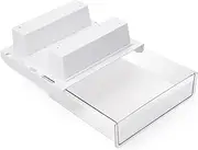 zolyet Under Desk Drawer Hidden Storage Box Desktop Organizer Transparent Tray Suitable for Desk with Lip Installation with Attachable Strip/Screws Ideal for Home Office Organization Transparent