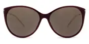 Gucci GG1268S Sunglasses Women Burgundy/Gold / Brown 58mm New 100% Authentic