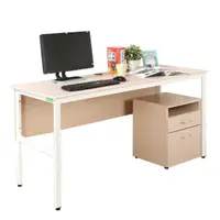 在飛比找momo購物網優惠-【DFhouse】頂楓150公分電腦桌+活動櫃-楓木色
