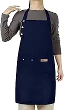 Hongsome Artist Apron,Garden Pottery Painting Aprons for Adults Women 3 Pockets, Adjustable Bib Apron for Art Gardening Black