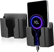 Angoily Phone Wall Mount Stand Charging Cable Slot Stick on Phone Holder for Home Office