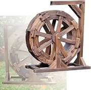 Wooden Water Wheel Fountain Outdoor Garden with Stand Freestanding Fountain Water Feature Waterfall Suitable for Pond Or Garden Decoration (Size : 20cm(7.9inch))
