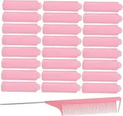 FOYTOKI 1 Set Soft Sponge Hair Rollers Set Hair Curlers with Ponytail Comb for Easy Styling No Heat Required for Achieving Anytime Anywhere