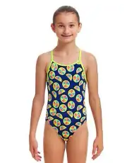 Funkita Girls You Lemon Diamond Back Swimsuit - Blue/Yellow