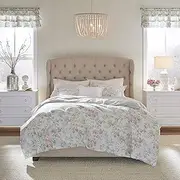 [Laura Ashley] Home - King Duvet Cover Set, Reversible Cotton Bedding with Matching Shams, Breathable Home Decor for All Seasons (Madelynn Blue, King)