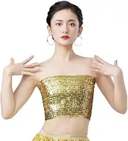 [Generic] Sequin Bandeau Stretch Bandeau Strapless Sequin Crop Top Party Club Wear Bra Top For Ladies And Girls