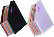 DIYEAH 2pcs File Folder Organizer Vertical Plastic Document Storage Capacity for Office Home School Use and Portable Folders Transparent