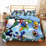 v3297 Bed Sheets Bed Doona Duvet Cover Set Super Mario Bed Sheets IU3297