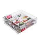 3PCS Crystal Storage Tray Set Kitchen Food Fridge Pantry Organiser Container