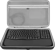 Geekria Keyboard Carrying Case, Hard Shell Travel Carrying Keyboard Case, Compatible with Logitech Wave Keys MK670 Combo/Wave Keys Wireless Ergonomic Keyboard (Dark Grey)