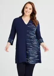 ts Taking Shape Tunic Size 16 Embroidery Natural Style NWT.