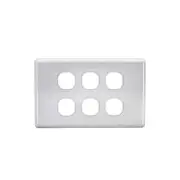 Projecta 6 Gang Blank Switch Plate - White Switch Grid and Cover Plate