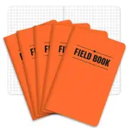Field Notebook - 3.5"X5.5" - Orange - Graph Memo Book - Pack of 5