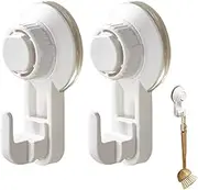Suction Cup Vacuum Hooks | 2 Waterproof Heavy Duty Hooks for Shower Wall | Removable Suction Cup Hooks, No Drilling Hanging Hook for Bag, Coat,