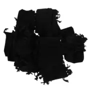 75PCS Easy Use Black Drawstring Jewelry Pouch Drawstring Storage Bag Jewelry