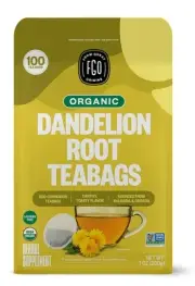 FGO Organic Roasted Dandelion Root Tea, 100 Count, 100 Count (Pack of 1)