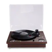 Record Player, Vintage Turntable 3Speed Wireless Bluetooth Record Player with LP