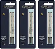 [WATERMAN] Rollerball Pen Refill Fine Point Black Ink - Pack of 6