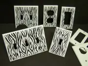ZEBRA PRINT STRIPES #1 LIGHT SWITCH COVER PLATE OR OUTLET COVER