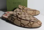NWB Gucci Jumbo GG Supreme Princetown Horsebit Flats Mules Slip Ons 41.5 475094