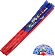 BRIGHTFUFU Thickened Bamboo Hand Fan Martial Arts Tai Chi Fan Folding Dance Fan Stage Performance Hand Fan Women's Handheld Fan