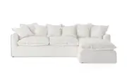 Brosa Palermo 3 Seater Modular Sofa with Chaise (Corinthian White, Right Chaise)