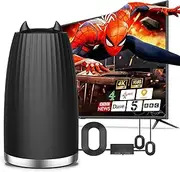 TV Aerial, High Gain Freeview TV Antenna with 560+ Miles Range Reception, Portable TV Aerial with Signal Booster, Magnetic Base, 16.5ft Coaxial Cable, for 4K 1080P HD Local Channels and All Older TV's