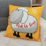 GOD IS LOVE福音基督小羊抱枕/基督教禮品/喬遷禮物/受洗禮物