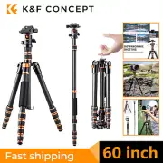 K&F Concept 60in Camera Tripod Carbon Fiber Lightweight Compact Travel Tripod