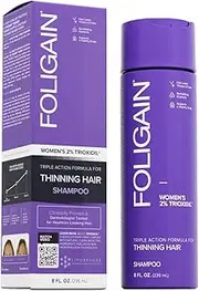 [Foligain] Triple Action Shampoo For Thinning Hair, Women’s Volumizing Shampoo with 2% Trioxidil, 8 Fl. Oz. (WRGroup)