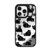 iPhone 16 Pro Mirror Ring Stand Case MagSafe Compatible Hide & Seek Cats
