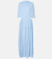 [Proenza Schouler] Proenza Schouler Frankie caped jersey maxi dress AU 4 blue