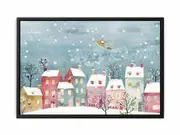 Festive Scene Christmas Framed Framed Art Print