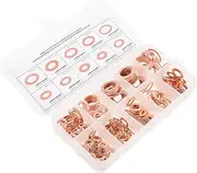 Angoily Copper Sealing Washers Set 200pcs Assorted Washers Oil Plug Washer Kit Drain Plug Gasket Compact Use