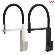 Brushed Nickel Matt Black Tall Pull Out Shower Basin Mixer Spout Kitchen Sink Faucet Tap