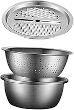 Pitycbo Vegetable Slicer with Strainer and Drain Basin for Rice Washing, 26CM