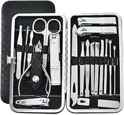 19pcs/set Pruning Nail Clippers Cutting Pliers Set Single Nail Groove Pedicure Inflammation Dead Skin Clipper Tool Home Tool,19pcs black