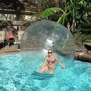 Water Walking Ball Water Ball Giant with Electric Air Pump, Balloon Inflatable Dance Swimming Pools for Seaside and Amusement Equipment, for Pool/Lake/River Clear Dancing Ball Water Roller Wheel 1.8M