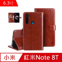 在飛比找PChome24h購物優惠-IN7 瘋馬紋 紅米Note 8T (6.3吋) 錢包式 磁