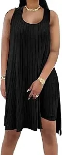 [TOPSRANI] Womens Two Piece Outfits Tracksuit Casual Sweatsuits Sleeveless Solid Ribbed Pullover Lounge Shorts Pant Sets
