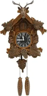 Vintage Antler Clock Traditional Chalet Wall Clock Black Forest House Clock with