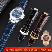 25 x 13 mm Leather Strap Band Fits For Patek Philippe Nautilus 5711 5726 5712g