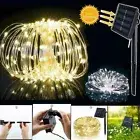 39 feet long 100 LED outdoor/indoor warm white solar light string waterproof！！！