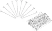 uxcell 100Pcs Flat Head Pins for Jewelry Making 20mm Brass Flat Head Pins Jewelry Head Pins for Craft Earring Bracelet Necklace Pendant Supplies 20 Gauge Silver
