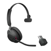 Jabra Evolve2 65 Mono USB-C(Link380c) Wireless Bluetooth Headset, Optimised for