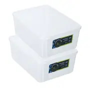 2x Lemon & Lime Keep Fresh 11.5L/36x14cm Rectangle Food Container Storage Clear