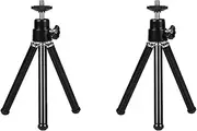 Binxind 2X Mini Portable Tripod Adjustable Mini Tripod Aluminum Alloy for Camera Projector Black