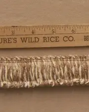 Looped Fringe Trim in Cream & Taupe Brown 324" Long Sewing Crafts TR 921