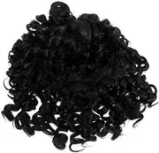 OATIPHO Short Wavy Wig with Bangs Charming Curly Costume Wig for Parties Cosplay Decorative Hairpiece for Holidays Masquerade Events